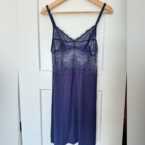 Blush Brand Lace Chemise in Navy Blue